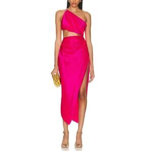 The Sei Asymmetric Hot Pink Cutout One Shoulder Dress Size 2